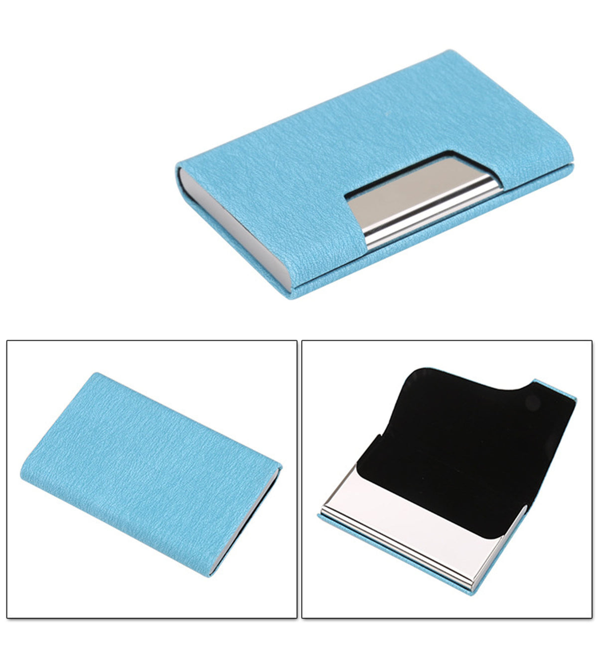 Business Card Cases PU Leather Pocket Card Carrier with Magnetic Closure for Men Woman