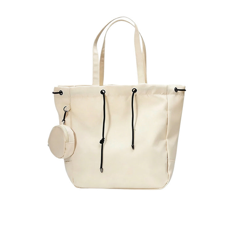 Nylon Drawstring Tote With Detachable Coin Pouch
