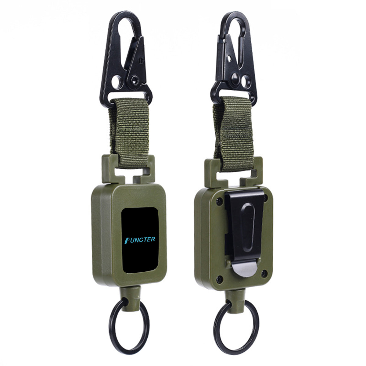 Outdoor Rectangle Retractable Badge Reel Key w/ Belt Clip