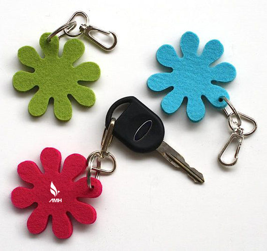 Flower Shaped Felt Key Chain