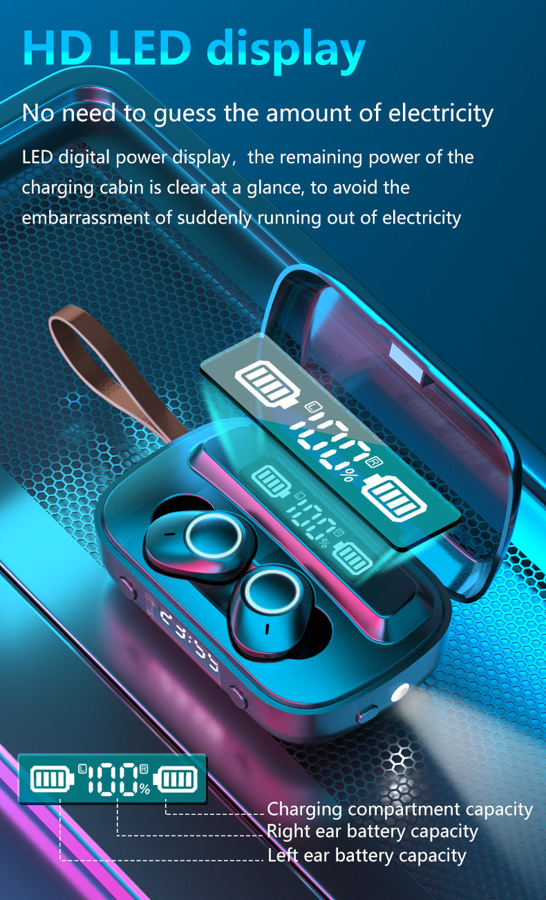 TWS Earbuds W/600 mAh Power Bank And A LED Light