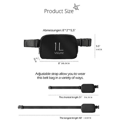 Nylon Waist Bag Fanny Pack Crossbody Bag Belt Bag with Adjustable Strap