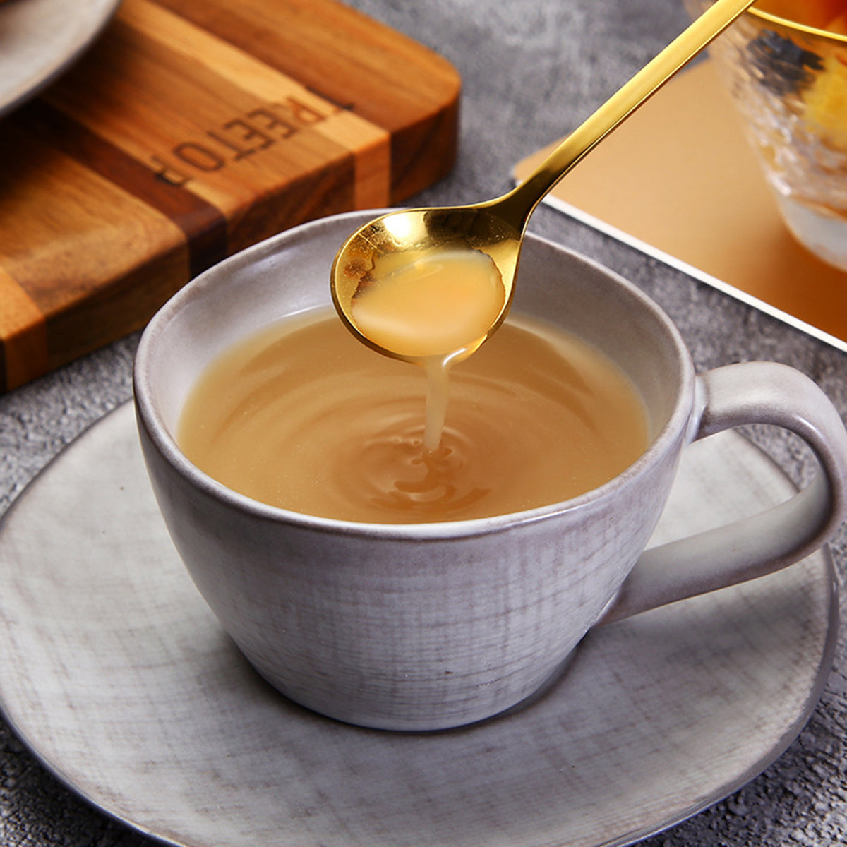 Dollar Shaped Spoon Coffee Stainless Steel Teaspoon ( Gold )