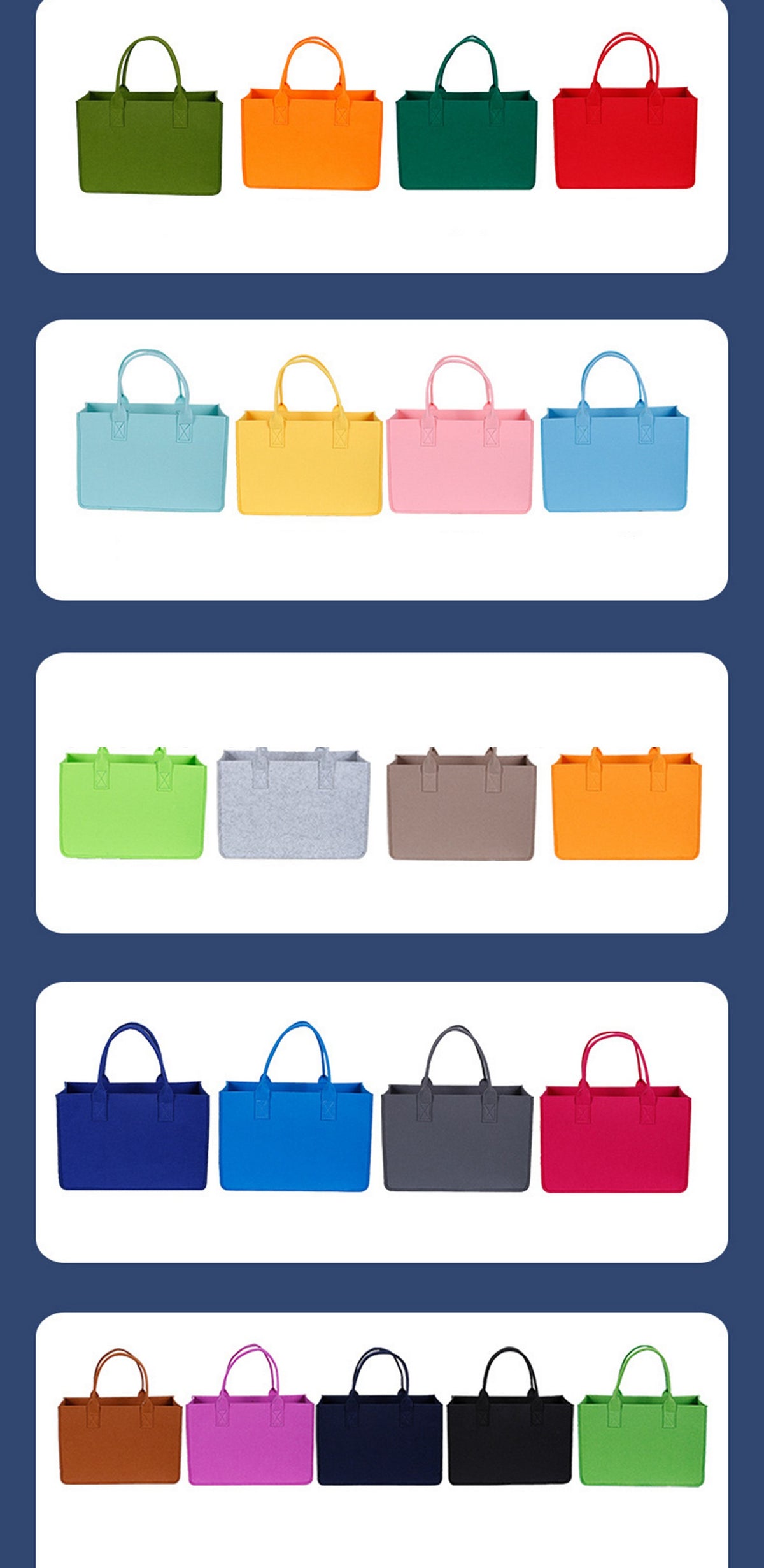 Felt Tote Bag Large Capacity Grocery Bag Portable Reusable Bag with Handle ( Large )