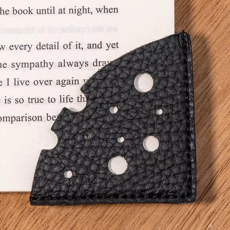 Cheese Shape Bookmark Triangle PU Leather Bookmark Page Corner for Book Lover