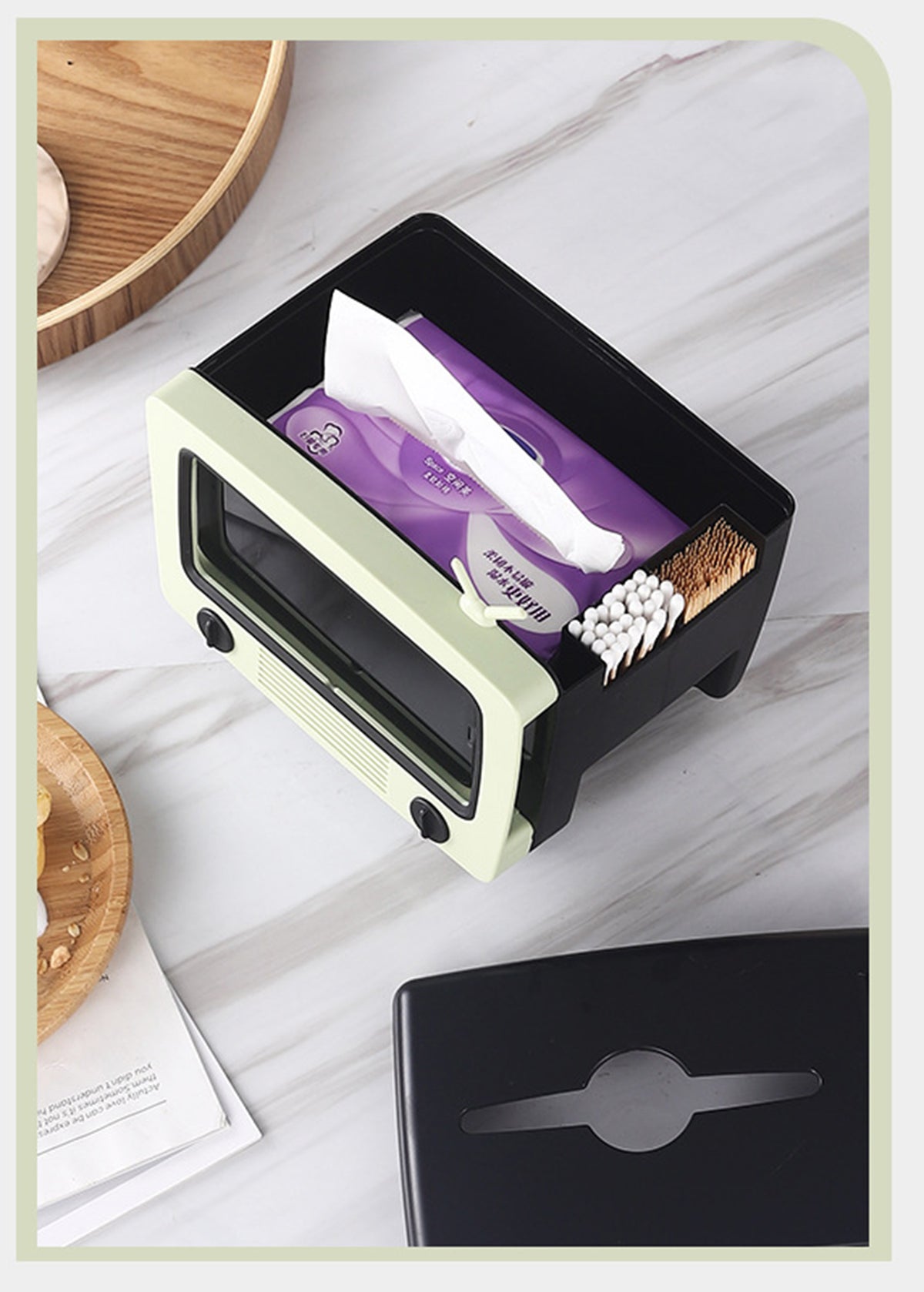 TV Tissue Box Multi Functional Creative Tissue Box Holder with Cell Phone