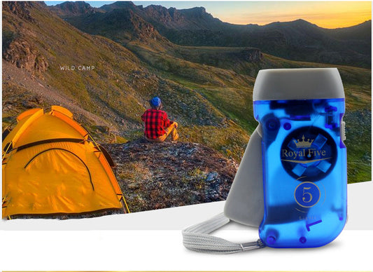 Hand Cranking Portable LED Flashlight For Outdoor Camping