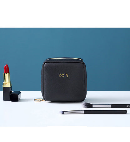 PU Leather Zipper Makeup Bag Handle Bag Lipstick Storage Pouch