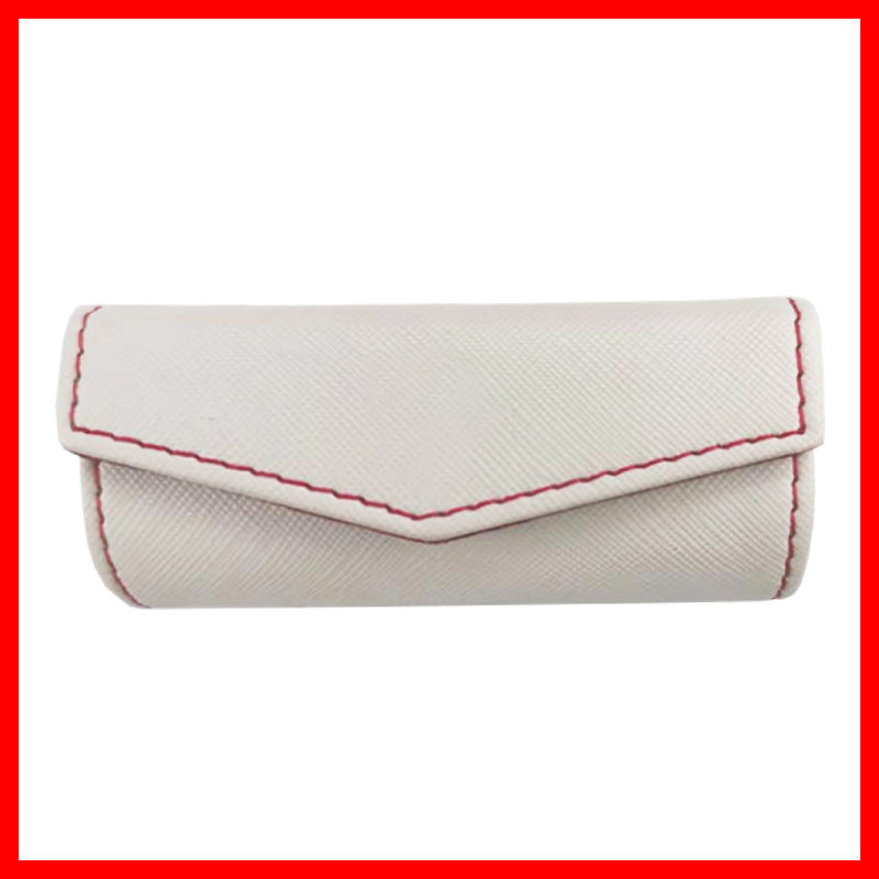 PU Leather Magnetic Buckle Makeup Bag Handle Bag Lipstick Storage Pouch W/Square Mirror