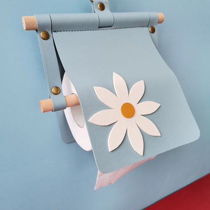 Picnic Paper Towel Holder Wood and Leather Toilet Paper Holder Hanging Toilet Paper Holder
