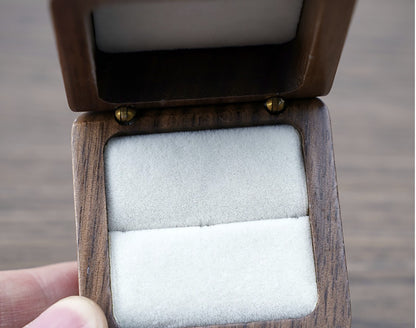 Rectangle Wooden Jewelry Ring Box