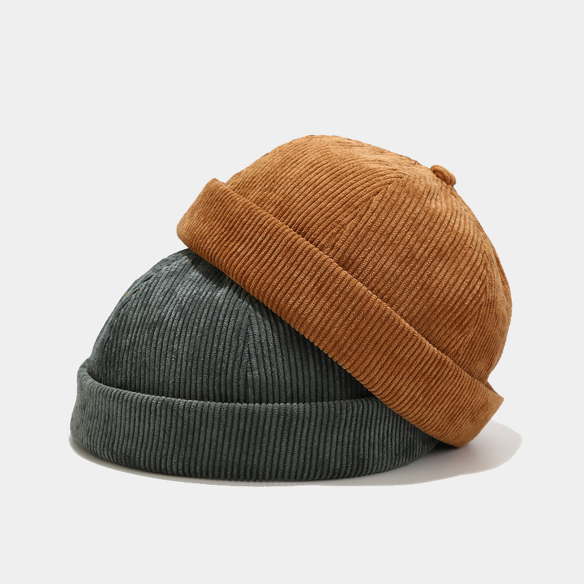 Corduroy Adjustable No Brim Docker Hat Sailor Cap