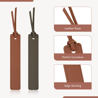 PU Leather Bookmark Classic Stitched Bookmark Page Markers Reading Gifts for Book Lovers Students