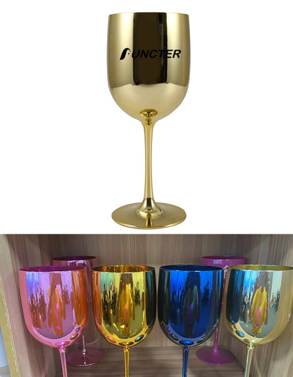 16 Oz. Electroplated Plastic Wine Glasses