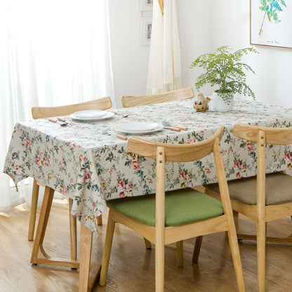 Spring Summer Floral Round Tablecloth
