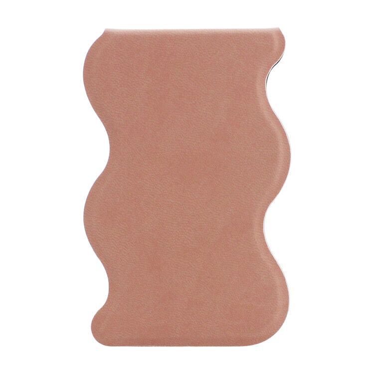 Portable Shatterproof Wavy Makeup Mirror With PU Leather Cover