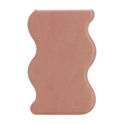 Portable Shatterproof Wavy Makeup Mirror With PU Leather Cover