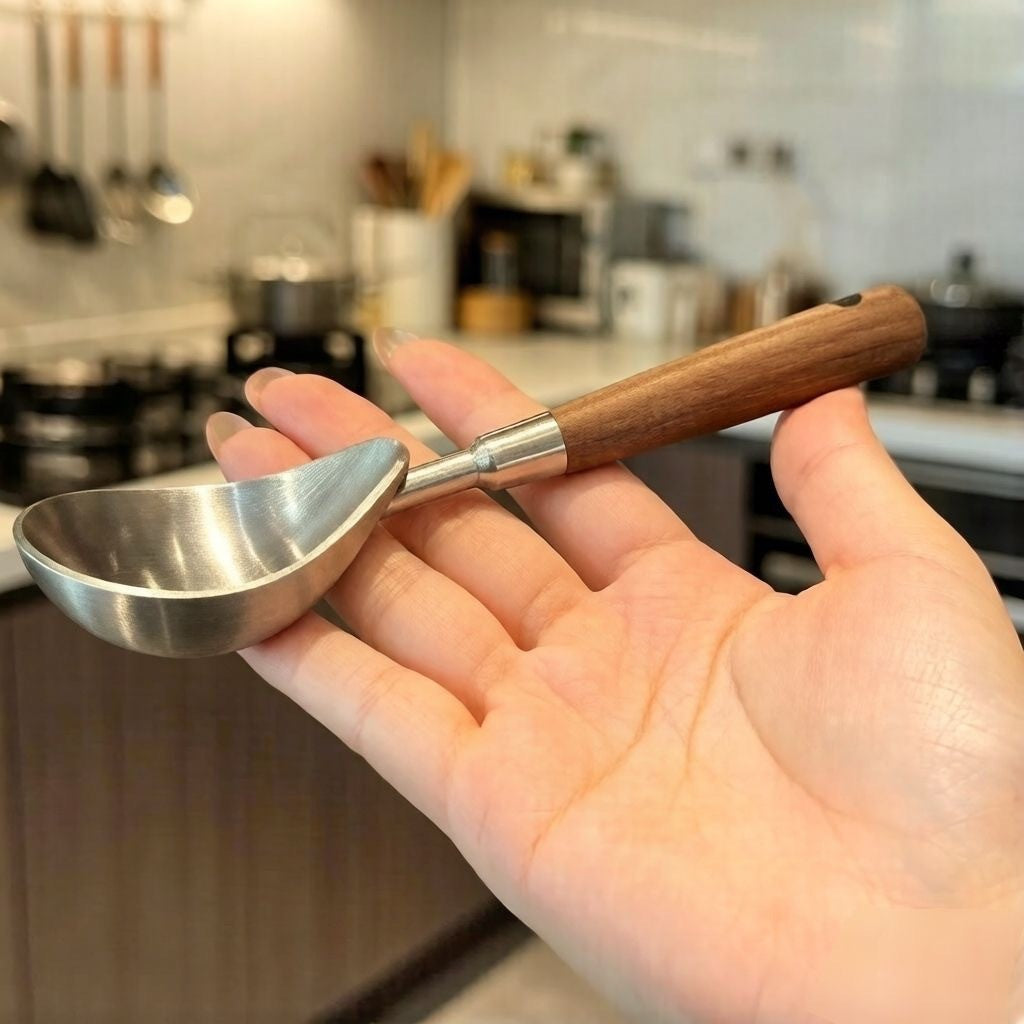 Wooden 304 Stainless Steel Scoop Watermelon Scoop Ice Cream Scoop