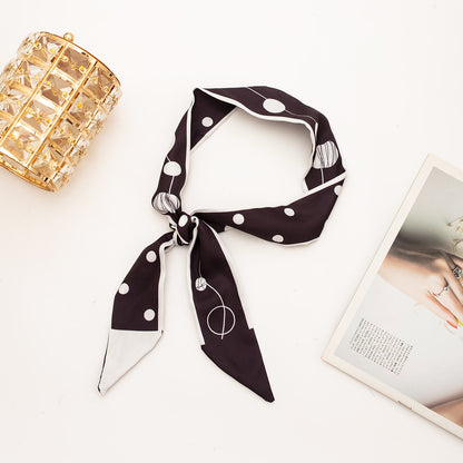 35" x 2" Full Custom Long Neckerchief Ribbon Scarf Hairband Handbag Wrap Scarf Neck Tie #1-Polka Dot