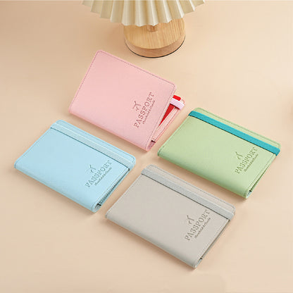 Passport Case PU Leather Passport Holder Passport Cover for Business Trip Travel Wallet w/Strap