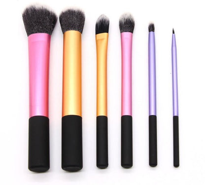 6 Long Aluminum Tube Makeup Brush Set