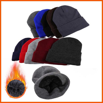 Fleece Lined & Thickened Unisex Adult Knit Cuffed Beanie Hat