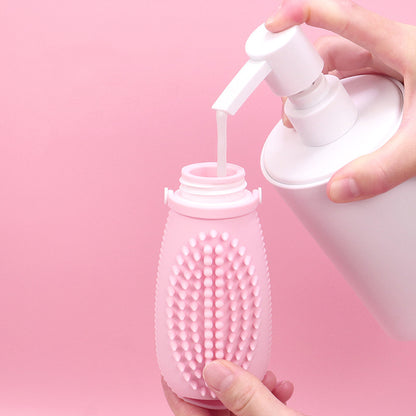 Silicone Toiletry Bottles with Hair Wash & Massage Function