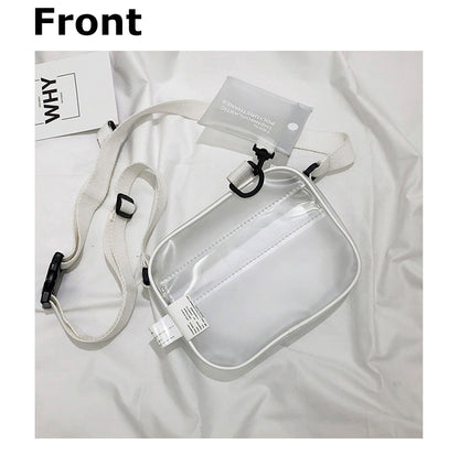PVC Crossbody Bag Transparent Single Shoulder Bag W/One Separate Pouch