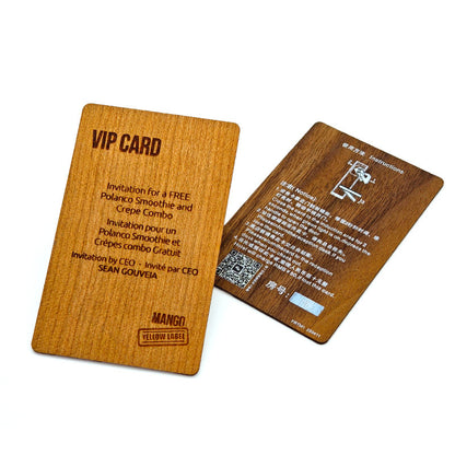 Customizable Wood Hotel Key Card for Room Access & Security Systems