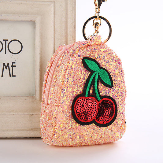 Cherry Pattern Lady Sequins Wallet