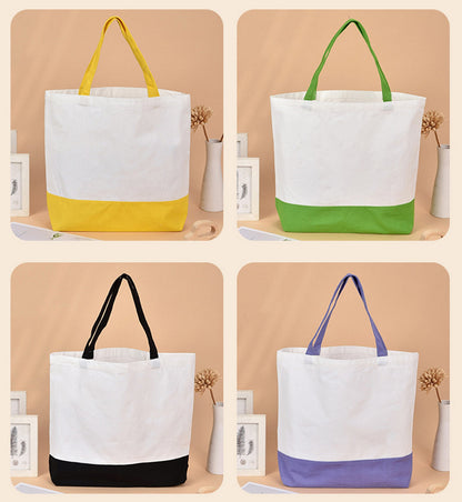 12 Oz. Color-Blocking Canvas Tote Bag 18.5" x 15"