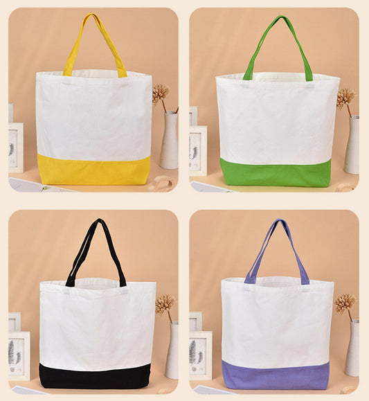 12 Oz. Color-Blocking Canvas Tote Bag 18.5" x 15"