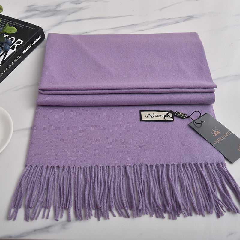 Unisex Long Knitted Plain Scarf - Warm Autumn And Winter Scarf - Tightly-Knitted