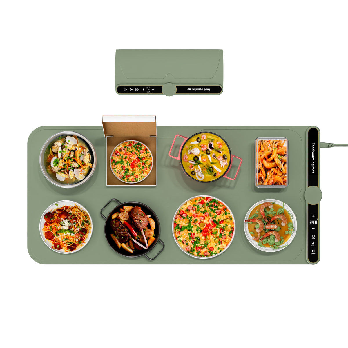 Food Warming Mat Electric Warming Tray Roll Up Food Warmers for Parties Buffet-Large Size