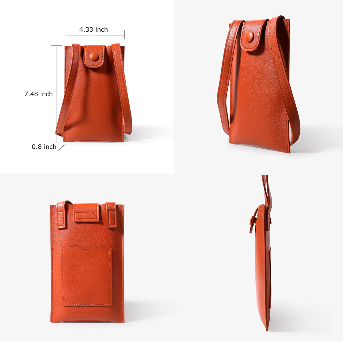 PU Leather Cell Phone Purse Bag Small Crossbody Bag Mini Messenger Bag Single Shoulder Handbag