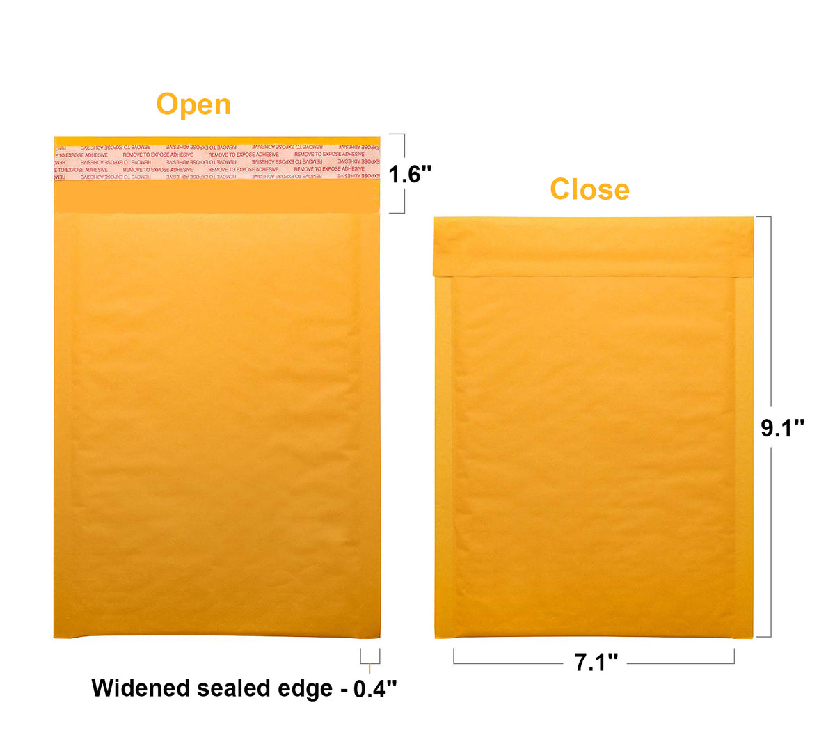 7.1 x 9.1" Kraft Bubble Mailer Self Seal Padded Envelopes for Shipping/ Packaging/ Mailing