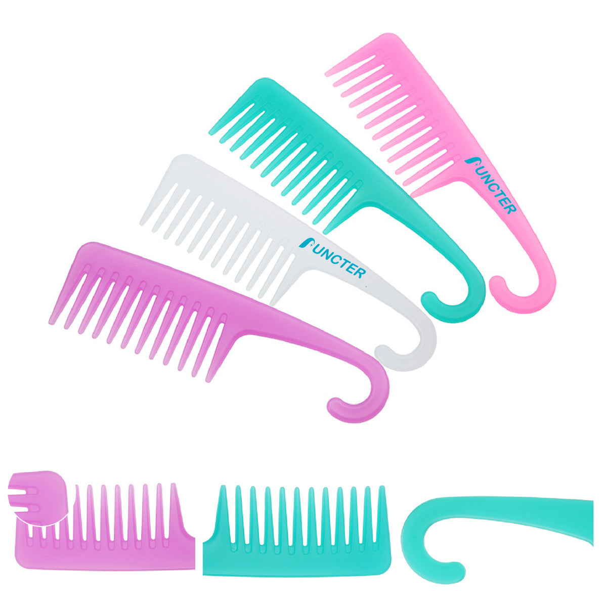 Large Wide Tooth Comb Shower Combs with Hook