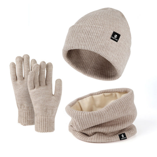 3 Piece Winter Beanie Set - Warm Knit Hat Scarf And Gloves