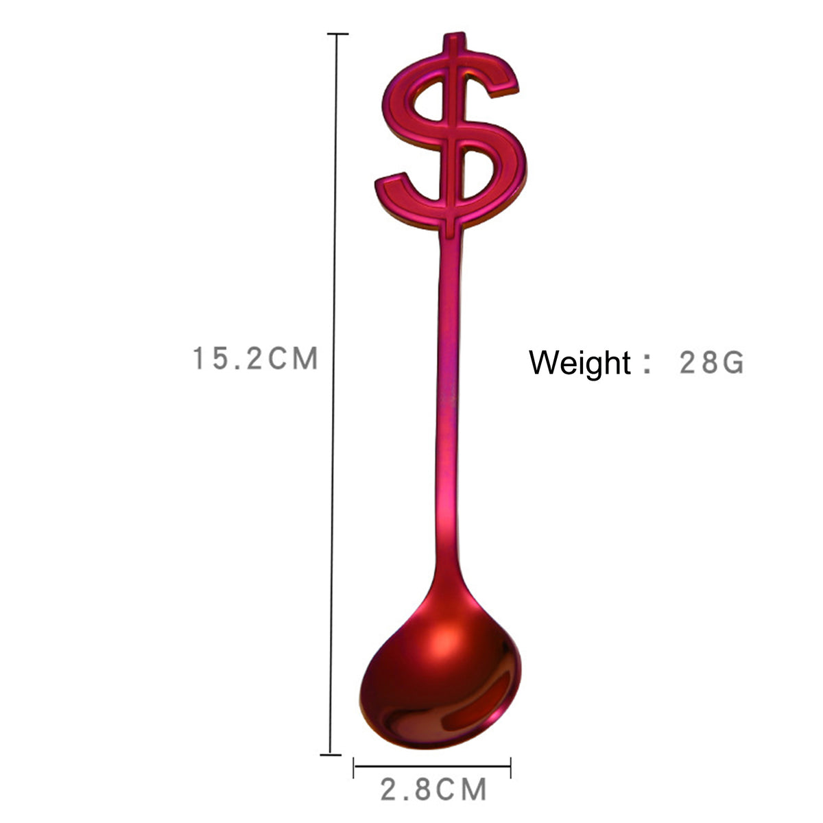 Coffee Teaspoon Stainless Steel Dollar Shaped Spoon ( Purple )