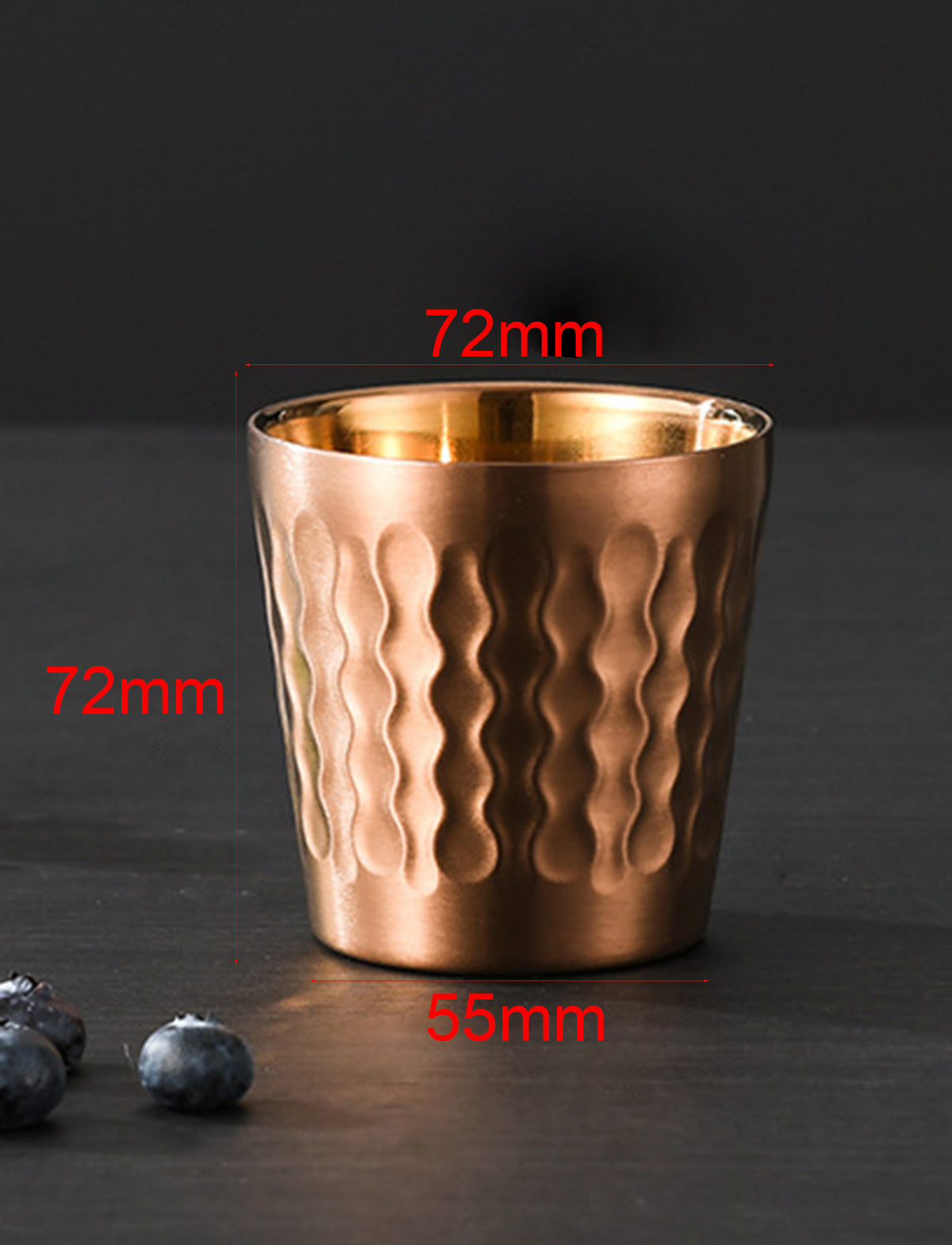 6oz Stainless Steel Double Wall Malleolar Stria Beer Cup