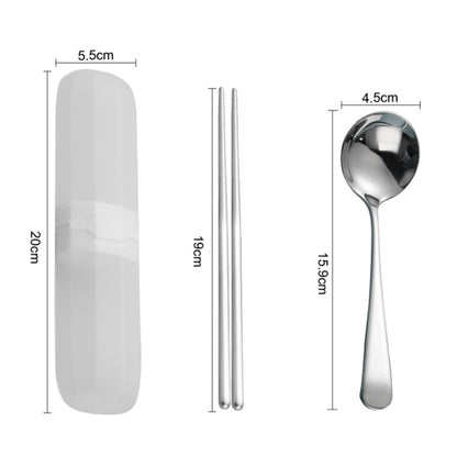 Travel Stainless Steel Spoon Chopsticks Cutlery Set