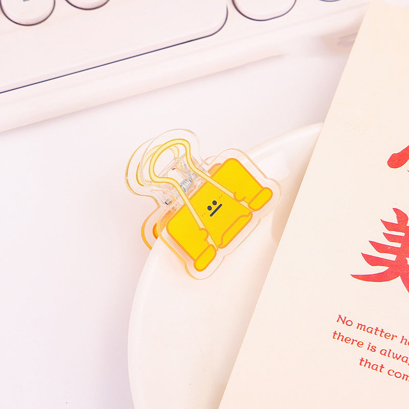 Dovetail Clamp Acrylic Album Memo Clip Bag Binder Sealing Clip Food Bag Clamp-Two Sides Printing