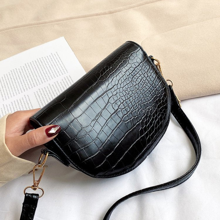 Women's Mini Alligator Print Crossbody Flap Closure PU Leather Shoulder Bag W/Adjustable Strap