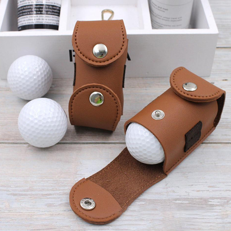 PU Leather Golf Ball Pouch Golf Bag Waist Pack