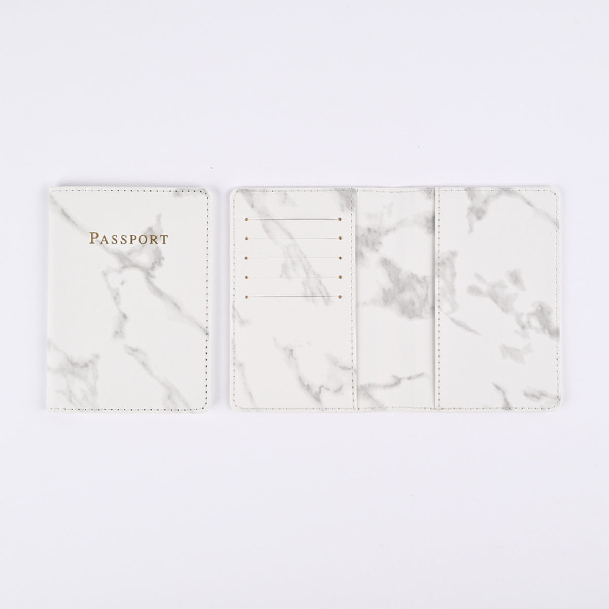 Marble Faux Passport Holder Travel Wallet for Vocation Travel Essentials Documents Organizer