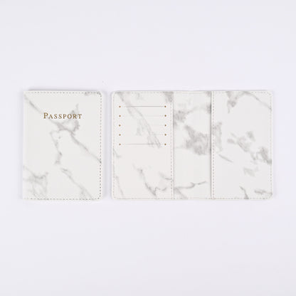 Marble Faux Passport Holder Travel Wallet for Vocation Travel Essentials Documents Organizer