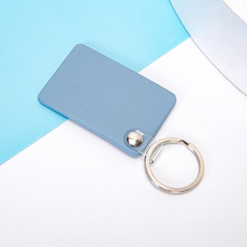 Rectangle PU Leather Keychain for Car Home Key Ring Strap Holder Lanyard Universal Key Fob Keychain