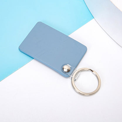 Rectangle PU Leather Keychain for Car Home Key Ring Strap Holder Lanyard Universal Key Fob Keychain