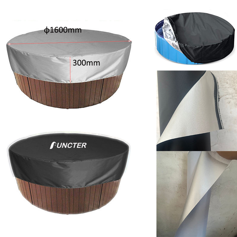 63"x11.8" Outdoor Waterproof Round Hot Tub Cover