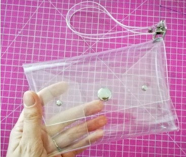 Women`s PVC Transparent Wristlet Clear Purse Stadium Approved Bag